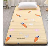 XDone Matelas de sol simple épais de 5 cm, matelas futon doux - Tatami japonais portable - Matelas de lit pliable - pour la maison, le camping (jaune, 90 x 190 cm)