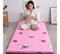 XDone Matelas de sol simple épais de 5 cm, matelas futon doux - Tatami japonais portable - Matelas de lit pliable - pour la maison, le camping - (Fraise, 90 x 190 cm)