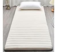 XDone Matelas futon simple épais de 5 cm, tatami japonais, portable, enroulable, pliable, pour maison, camping, canapé (couleur crème, 90 x 190 cm)