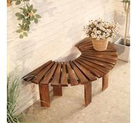 XDOPIRRS Banc de Jardin Semi-Circulaire,incurvé en Bois,siège à Lattes en Bois,Banc de Parc extérieur Toutes Saisons,Banc de à Cadre en Massif,adapté au Jardin,au Porche(A)
