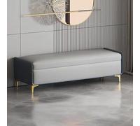 XDOPIRRS Banc de Rangement en Cuir avec Coffre de Stockage, Bout de Lit Design avec Cadre en Bois Massif et Pieds en Métal, Banquette Robuste pour Entrée, Chambre et Salon(F,160cm/63in)