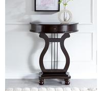 XDOPIRRS Console Demi-Lune en Bois Massif, Table de téléphone Semi-Circulaire, Table de canapé de Couloir rétro avec tiroirs, Nouvelle Table de Porche en Bois de Style Chinois(A)