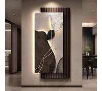 XDOPIRRS Décoration Murale Créative Moderne en Grès 3D, Art Mural en Grès Sans Cadre à Brancher avec Éclairage LED Intégré, Convient au Salon, Bureau et Salle d’Étude(B,140 * 70cm/55.1 * 27.5in)