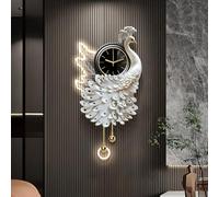 XDOPIRRS Décoration murale de paon pour la maison, œuvre d’art décorative LED en relief 3D à brancher, design sans cadre, adaptée aux salons, entrées et couloirs.(Style 2,30 * 60cm/11.8 * 23.6in)