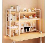 XDOPIRRS Étagère de Bureau d’Ordinateur à Trois Niveaux, Meuble de Rangement Multifonction avec Plusieurs tablettes, Grand Espace de Stockage, adaptée pour la Maison, Le Bureau(Walnut,115cm/45.2in)