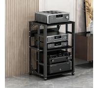 XDOPIRRS Meuble Support multimédia AV, Support Audio avec étagères réglables, Support Audio sur Pied avec roulettes pour Composants stéréo, Peut contenir des CD,des Consoles de Jeux(B3,3rd Floor)