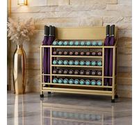 XDOPIRRS Porte Parapluie à 3 Zones de Rangement avec Roulettes, Support Intérieur Séparé pour Modèles Longs et Courts, Bac d'Égouttement Amovible, Idéal Entrée Bureau Couloir(Glod,72cm/28.3in)