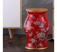 XDOPIRRS Tabouret de Jardin en Céramique avec Motifs Floraux et Oiseaux Peints à la Main, Tabouret Décoratif en Céramique Émaillée de Style Chinois, Convient aux Salons, Entrées et Halls