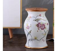 XDOPIRRS Tabouret de Jardin en Céramique avec Motifs Floraux et Oiseaux Peints à la Main, Tabouret Décoratif en Céramique Émaillée de Style Chinois, Convient aux Salons, Entrées et Halls