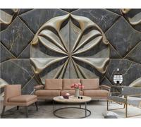 XDOUBAO Papier Peint Abstrait Tridimensionnel Blanc Jade Relief Art Gris Or Marbre Motif TV Canapé Fond Mur Papier Peint Salon Restaurant Café Mural,3D,250x175cm