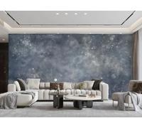 XDOUBAO Papier Peint Art Moderne Esthétique Bleu Clair Ciel Étoilé Marbre Panneau De Roche Peinture TV Canapé Fond Mur Salon Chambre Salle À Manger Murale,3D,400x280cm