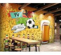 XDOUBAO Papier Peint De Mode Peint À La Main, Stade De Football, Centre Commercial, Hall D'entrée, Thé De L'après-midi, Fond De Restaurant Occidental, Papier Peint Mural De Café,3D,200x140cm