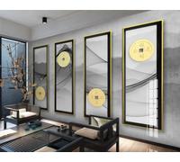 XDOUBAO Papier Peint Lignes Abstraites En Trois Dimensions Pièce De Cuivre Paysage Peinture Après-midi Thé Café Fond Mural Restaurant Occidental Papier Peint,3D,350x245cm