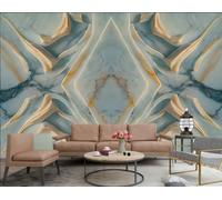 XDOUBAO Papier Peint Moderne Abstrait Jaune Jade Épissage Losange Vert Clair Marbre Art TV Canapé Fond Mur Papier Peint Salon Restaurant Café Mural,3D,350x245cm