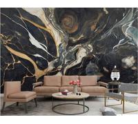 XDOUBAO Papier Peint Moderne Minimaliste Abstrait Marron Ondulé Marbre Relief Noir Roche Épissage TV Canapé Fond Mur Papier Peint Salon Restaurant Café Mural,3D,430x300cm