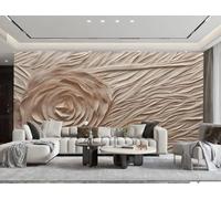 XDOUBAO Papier Peint Moderne Minimaliste Art Sculpture Sur Bois Rose Relief Roche Texture TV Canapé Fond Mur Papier Peint Salon Chambre Salle À Manger Murale,3D,300x210cm