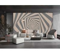 XDOUBAO Papier Peint Moderne Minimaliste Ciment Gris Abstrait Labyrinthe Géométrique Ligne Art Peinture TV Canapé Fond Mur Papier Peint Salon Restaurant Café Mural,3D,430x300cm