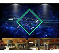 XDOUBAO Papier Peint Moderne Science-fiction Créatif Ciel Étoilé Univers Lignes Bar Après-midi Thé Café Fond Mural Restaurant Occidental Papier Peint,3D,400x280cm