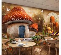 XDOUBAO Papier peint mural Champignon Maison Murale Chambre Canapé Toile de Fond Papier Peint 3D Papier Peint, 3D, 350x245cm