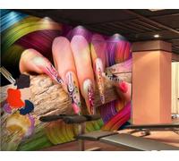 XDOUBAO Papier Peint Peint À La Main Pour Salon De Beauté, Salon De Manucure, Thème Centre Commercial, Thé De L'après-midi, Restaurant Occidental, Fond D'écran Mural Pour Café,3D,300x210cm