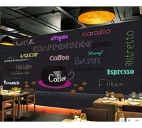 XDOUBAO Papier Peint Tableau Noir De Mode Peint À La Main, Peinture À La Craie De Couleur, Menu De Café, Thé De L'après-midi, Fond De Restaurant Occidental, Papier Peint Mural De Café,3D,350x245cm