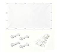 XDPBLM Brise-Vue Balcon - 6x3.5M/600x350CM Blanc - Opaque imperméable, Cache-Vue occultant extérieur, Protection UV Anti-Vent, avec œillets et câbles de Serrage pour terrasse et Jardin