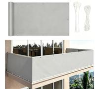 XDPBLM Brise-Vue pour clôture, Brise-Vue renforcé - 5x0.6M/500x60CM Gris Clair - Toile d'ombrage extérieure, rambarde de sécurité pour Balcon et terrasse, avec des Attaches de câble et des Cordes