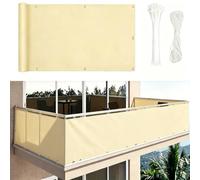 XDPBLM Rideau d'intimité pour Balcon - 3x1M/300x100CM Jaune Clair - Protection Solaire épaisse pour Jardin, Panneau de clôture uni, Protection Solaire et occultant, avec des Attaches de câble