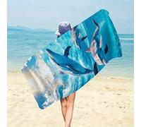 XDPBLM Serviette de Bain Dolphin Paradise - avec Un Motif sous-Marin de Dauphins éclatant, invitez l'océan dans Votre Salle de Bain pour Nager 180x200cm/71 x79