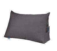 XDREAM Coussin de siège de lit, coussin biseauté pour lit et canapé - Gris foncé - Coussin lombaire stable avec poche latérale - Housse amovible et lavable - Certifié Öko-Tex - 70 x 40 x 20 cm