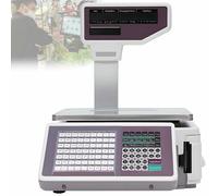 XDRGOOIUY Balance numérique avec Impression d'étiquettes à Code-Barres, Balance de Caisse avec écran LCD Double Face, capacité de 30 kg (66 LB) pour peser Les Aliments et la Viande.