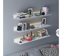 XDRGOOIUY Étagère Murale en Métal Flottante Éclairée À LED pour Stockage Double Face, Étagère D'affichage en Aluminium Moderne avec Lumière LED Intégrée