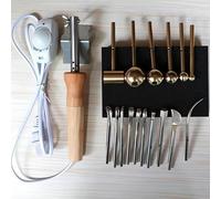 XDRGOOIUY Outil électrique de Fabrication de Fleurs en Tissu, Fer à souder pour trèfles de Fleurs artificielles avec 16 Outils de Fabrication de Fausses Fleurs en Fer et en Laiton