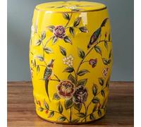 XDRGOOIUY Tabouret de Jardin décoratif en céramique, Tabouret Tambour en céramique Motif Fleurs et Oiseaux, Nouveau Tabouret Rond Chinois, Tabouret à Chaussures Classique, pour Salon, Balcon, Jardin
