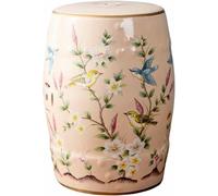 XDRGOOIUY Tabouret de Jardin décoratif en céramique, Tabouret Tambour en céramique Motif Fleurs et Oiseaux, Nouveau Tabouret Rond Chinois, Tabouret à Chaussures Classique, pour Salon, Balcon, Jardin