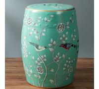 XDRGOOIUY Tabouret de Jardin décoratif en céramique, Tabouret Tambour en céramique Motif Fleurs et Oiseaux, Nouveau Tabouret Rond Chinois, Tabouret à Chaussures Classique, pour Salon, Balcon, Jardin