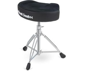 XDrum BeatSeat Tabouret de Batterie Selle, Assise en Forme de Selle | Revêtement en velours synthétique noir, Réglage en hauteur par vis de 49 à 65 cm, Grands pieds en caoutchouc antidérapants