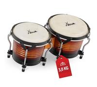 Bongo Percussion Tambour Peaux Naturels Instrument Main Accordable Bois Sunburst