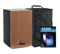 XDrum cajon El Bajo porte basse noir / noyer set méthode d'apprentissage & housse comprises