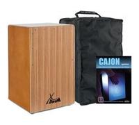 XDrum cajon El Bajo porte basse noyer/zébré set méthode d'apprentissage & housse comprises