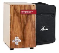 XDrum Cajon Peruana Koa, Table d’impact en Koa de 3 mm, 5 cm, Poids: env. 4 | Sons de basse et caisse claire très différenciés et présents, Corps en bouleau 9 mm (7 plis), Clap Corners réglables, 5 cm