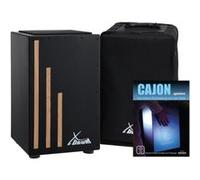 XDRUM Cajon Primero Negra – caisse de percussion en bois, son de caisse claire, housse et sac à dos