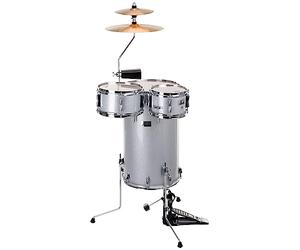 XDrum Club Drumset Cocktail Batterie (in ymbales, cowbell, baguettes et accordage) Silver Sparkle