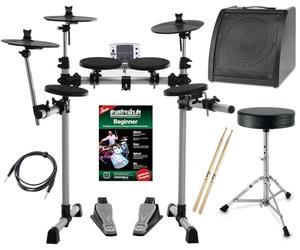 XDrum DD-400 Kit E-Drum Complet avec Amplificateur, Câble, Tabouret, Méthode et Baguettes