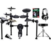 XDrum DD-520 SET 1 E-Drum Set (batterie électronique avec tabouret, casque, baguettes & pédale, 458 sons, USB) noir