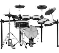 XDrum DD-650 PLUS Mesh E-Drum Kit - batterie électronique avec vraie HiHat, pads caisse claire et grosse caisse 14" bois, 720 sons, 20 kits préréglés/utilisateur, rack inclus, Black Sparkle.