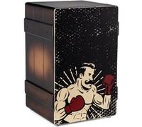 XDrum Design Series Cajon "Boxer", Cajon design avec impression BD | Bass Port intégré, Corps: HPL (High Pressure Laminate), Moitié supérieure de la surface de frappe vissée, Basse puissante