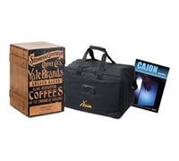 XDrum Design Series Cajon "Coffee" Set incl. Sac + École, Bass Port intégré | Cajon design avec impression vintage, Corps: HPL (High Pressure Laminate), Partie supérieure de la surface de frappe vissée