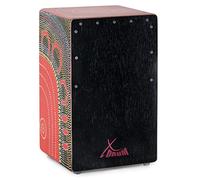 XDrum Design Series Cajon "Flower" - Cajon design peint à la main avec fleurs en Dot Art - Bass Port intégré - Corps en HPL (High Pressure Laminate) - Teppich de caisse claire fixé en permanence