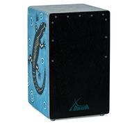 XDrum Design Series Cajon "Gecko" - Cajon design peint à la main avec geckos en Dot Art - Bass Port intégré - Corps en HPL (High Pressure Laminate) - Teppich de caisse claire fixé en permanence